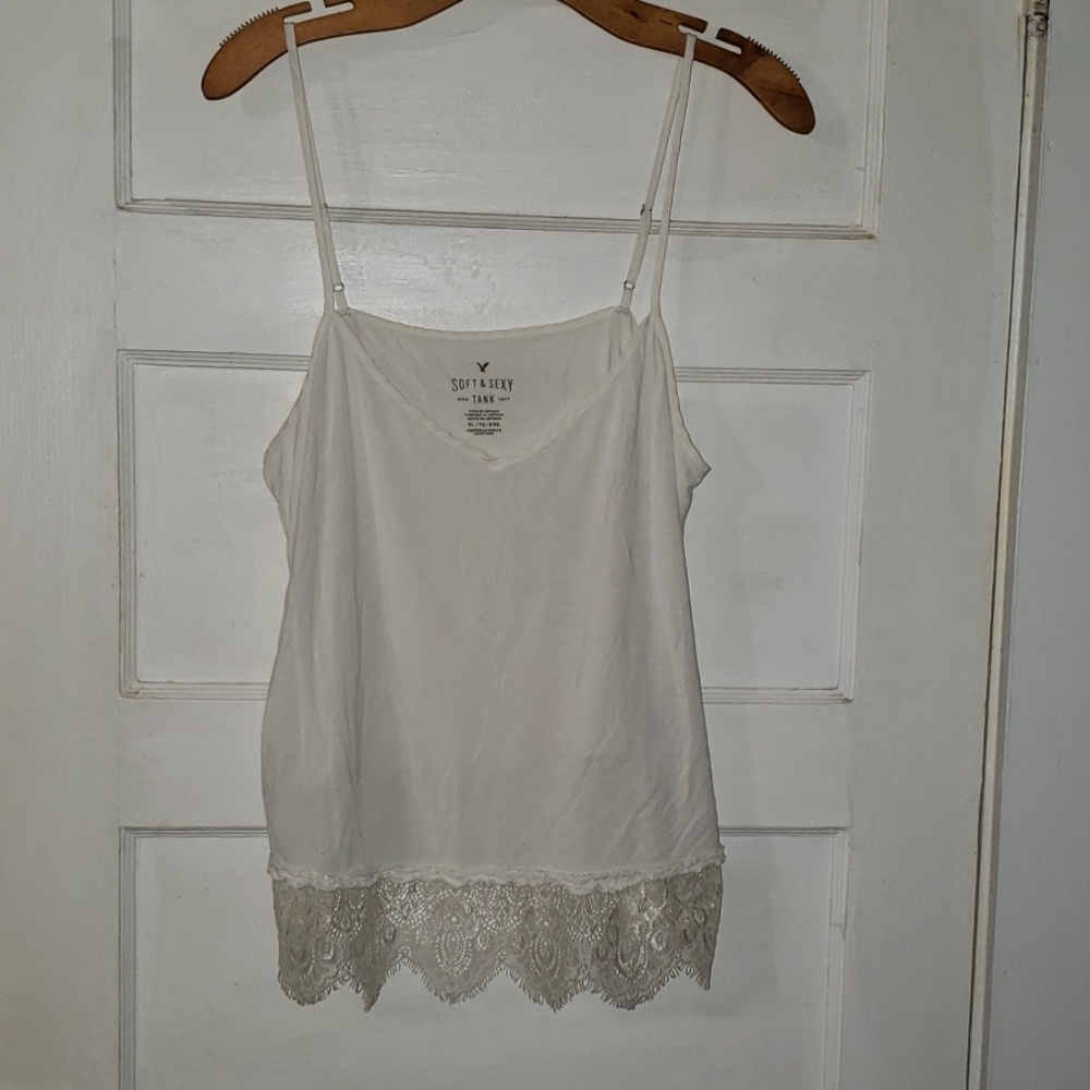 American Eagle Cream Adjustable Tank